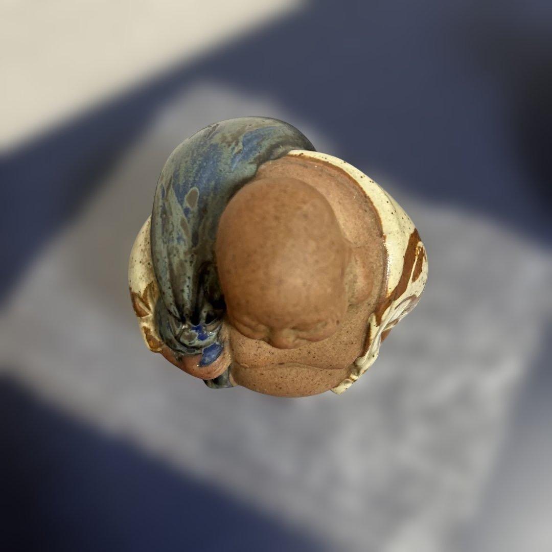 七福神の一神 「布袋様」の陶器製の置物　九谷焼　14cm アンティーク